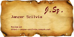 Janzer Szilvia névjegykártya